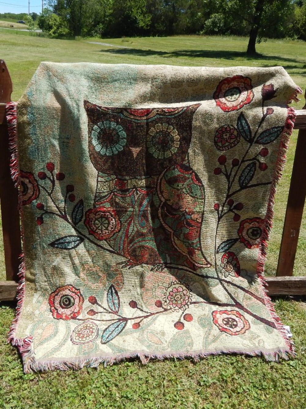 Milo Owl Tapestry Throw Blanket 50X60 Whimsical Cottagecore Mystical Nature****
